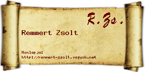 Remmert Zsolt névjegykártya